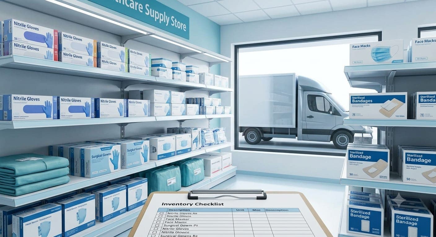 Room with medical supplies